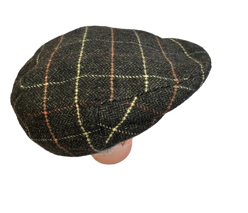 Country Gentleman Newsboy Cap Large Wool Blend Brown Plaid Flat Cap Classic Hat￼